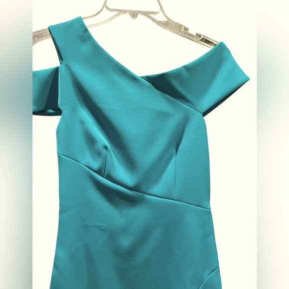 Ted Baker Yandal Asymmetric Bodycon Knee Length Dress Teal Green color size 1 - Picture 10 of 12